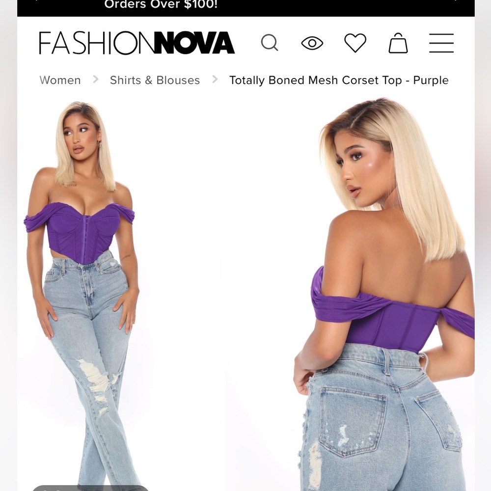 Fashion nova corset top